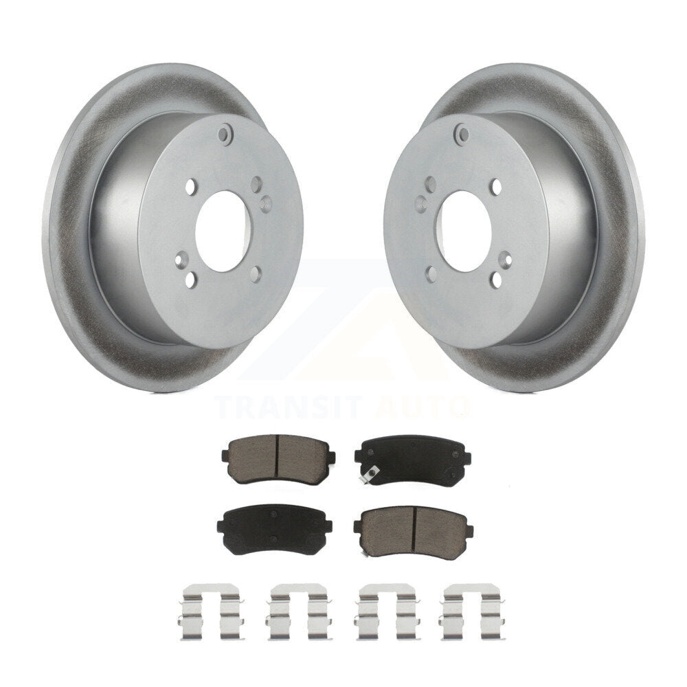 Rear Coat Brake Rotors Ceramic Pad Kit For 2006-2010 Hyundai Accent Kia Rio Rio5