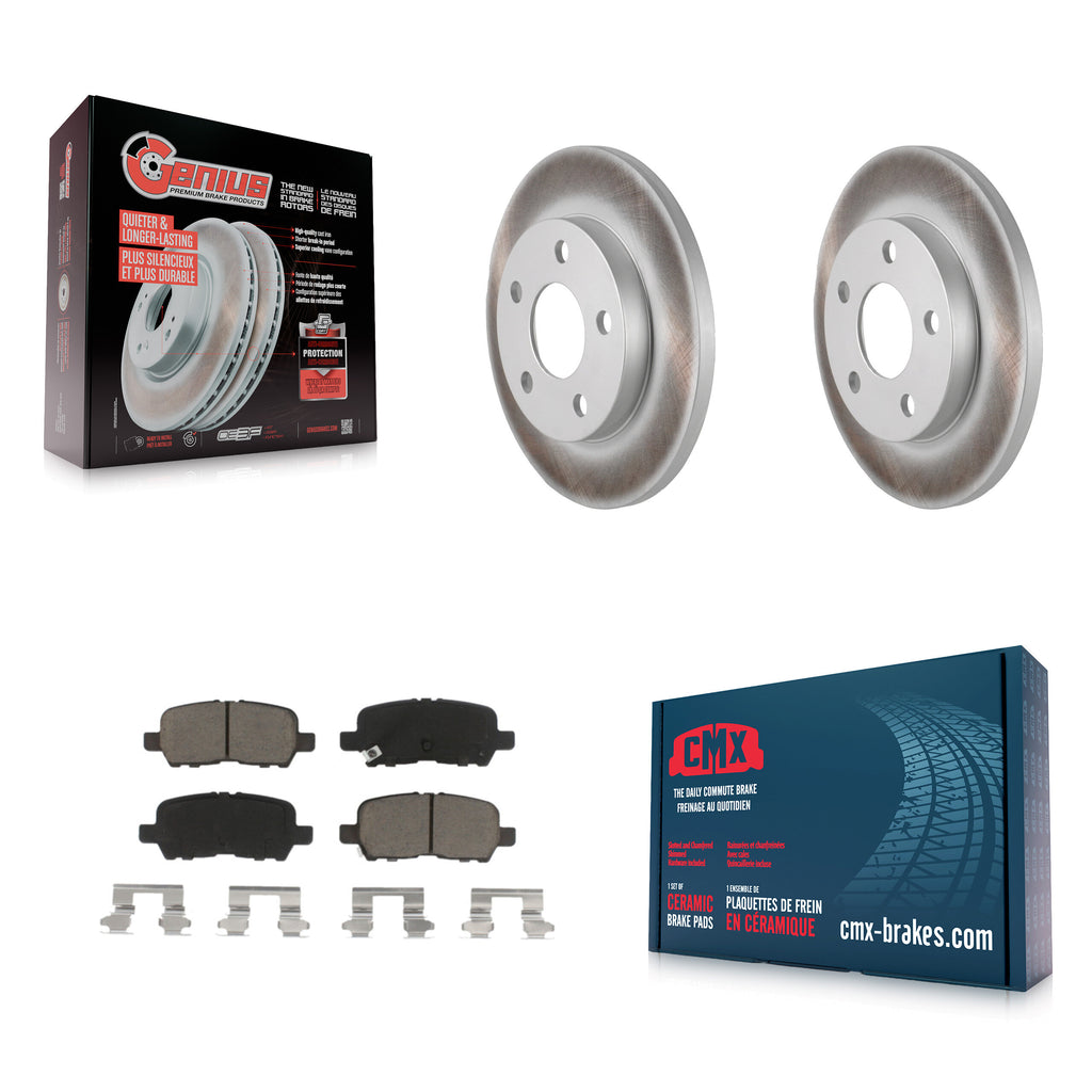 Rear Coated Brake Rotors Ceramic Pad Kit For Chevrolet Impala Pontiac Grand Prix