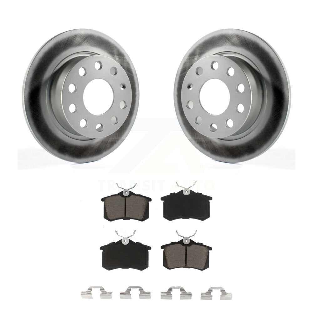 Rear Coated Disc Brake Rotors & Ceramic Pad Kit For Volkswagen Jetta Beetle Golf