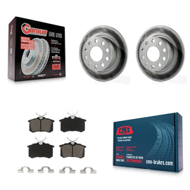 Rear Coated Disc Brake Rotors & Ceramic Pad Kit For Volkswagen Jetta Beetle Golf