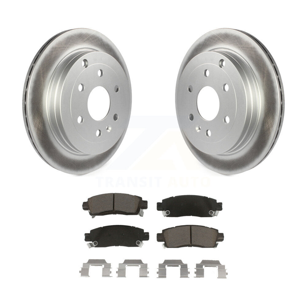 Rear Coated Brake Rotors Ceramic Pad Kit For Chevrolet Traverse GMC Acadia Buick