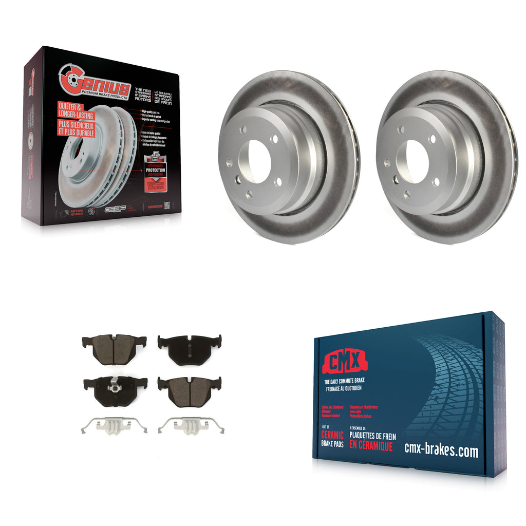 Rear Coat Brake Rotor Ceramic Pad Kit For BMW 530xi 535xi 528i xDrive 535i 528xi