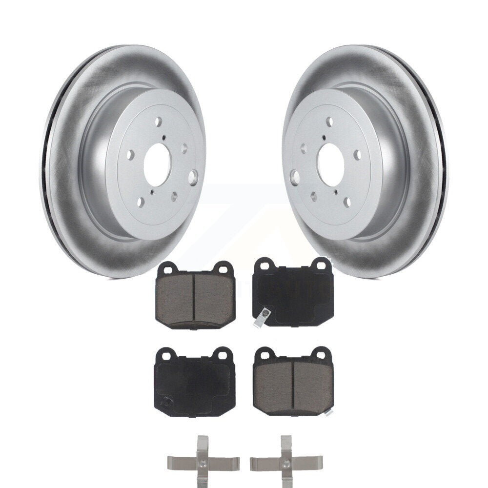 Rear Coated Disc Brake Rotors And Ceramic Pads Kit For Subaru Impreza WRX STI