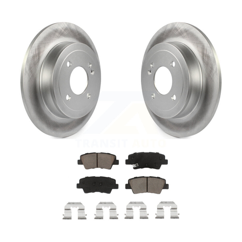 Rear Coated Disc Brake Rotors And Ceramic Pads Kit For Hyundai Accent Kia Rio