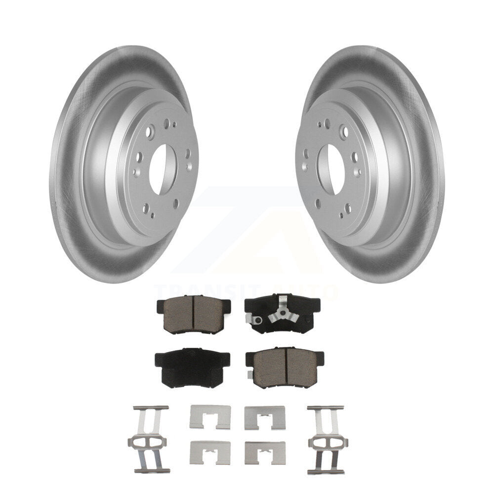 Rear Coated Disc Brake Rotors And Ceramic Pads Kit For Honda Crosstour Accord