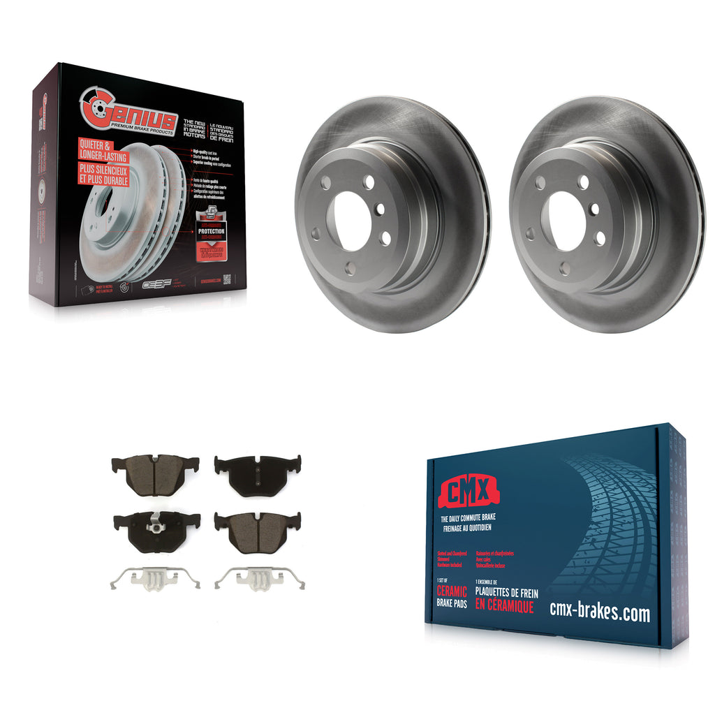 Rear Coated Disc Brake Rotors And Ceramic Pads Kit For BMW X5 X6
