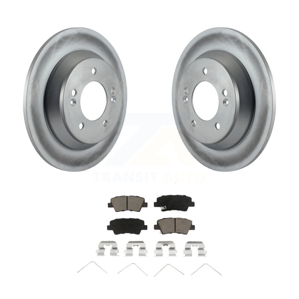 Rear Coated Brake Rotors Ceramic Pad Kit For Kia Rondo With Manual Parking