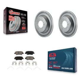 Rear Coated Brake Rotors Ceramic Pad Kit For Kia Rondo With Manual Parking