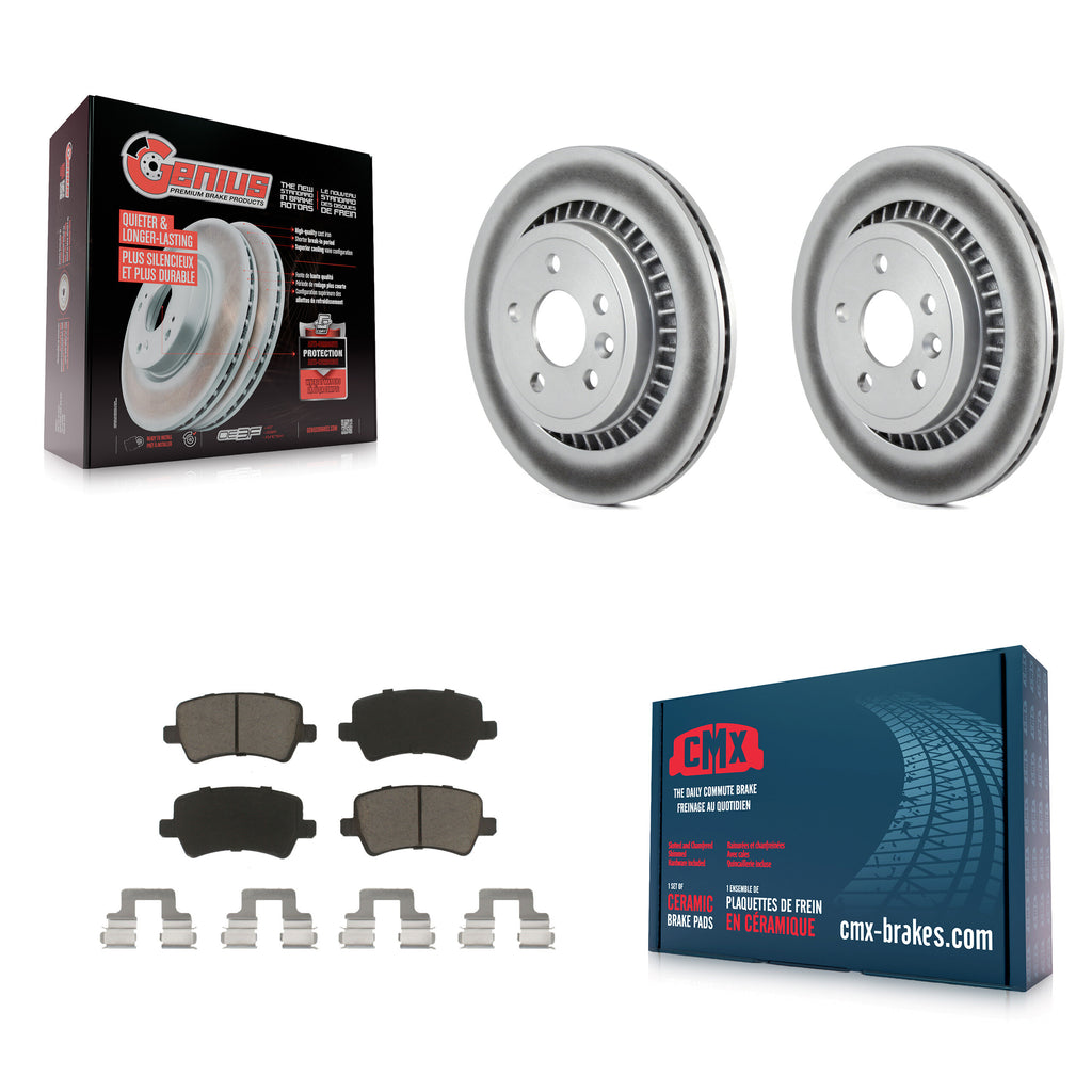 [Rear] 2010-2017 Volvo XC60 Premium Coated Rotors & Ceramic Pads Brake Kit For Max Braking