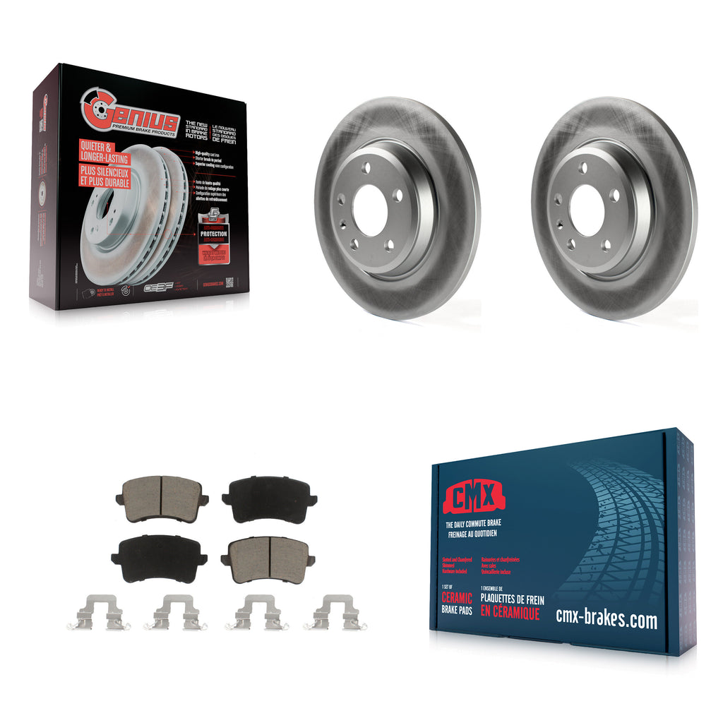 Rear Coat Disc Brake Rotors Ceramic Pad Kit For Audi Q5 A4 Quattro A5 allroad S5