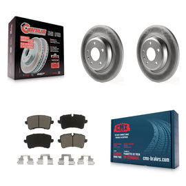 Rear Coated Disc Brake Rotors And Ceramic Pads Kit For Audi A7 Quattro A6