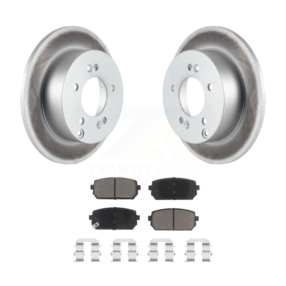 Rear Coated Disc Brake Rotors And Ceramic Pads Kit For 2007-2012 Kia Rondo