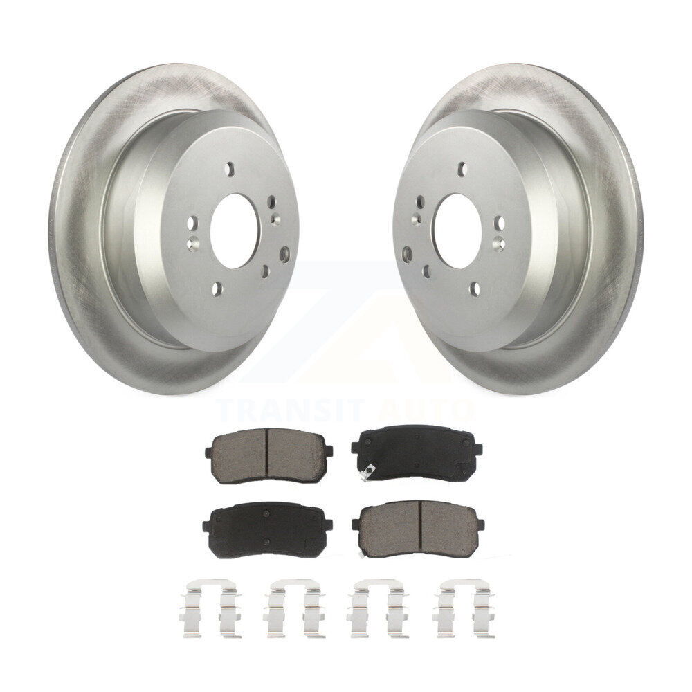 Rear Coated Disc Brake Rotors And Ceramic Pad Kit For 2007-2012 Hyundai Veracruz