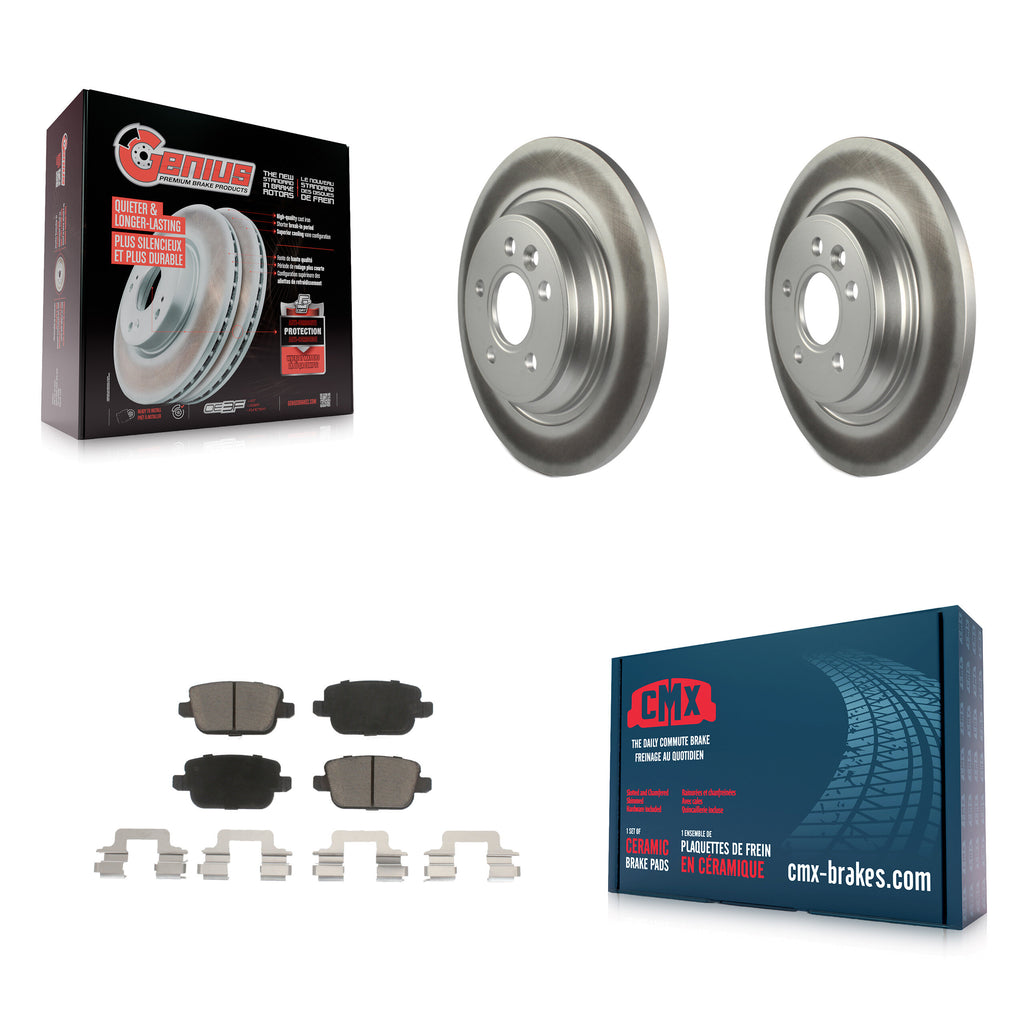 [Rear] 2008-2011 Volvo S80 FWD Premium Coated Rotors & Ceramic Pads Brake Kit For Max Braking