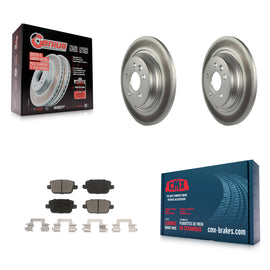 [Rear] 2008-2011 Volvo S80 FWD Premium Coated Rotors & Ceramic Pads Brake Kit For Max Braking
