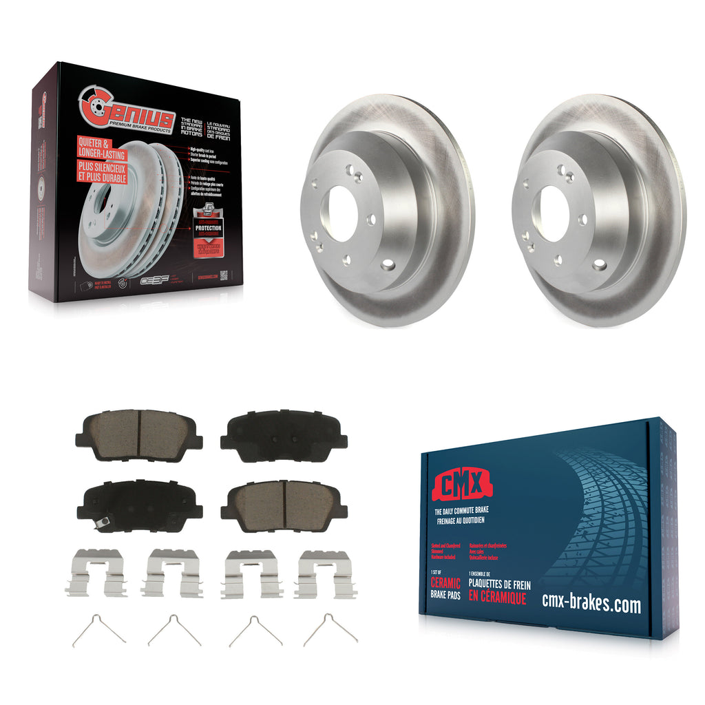 Rear Coat Brake Rotors Ceramic Pad Kit For Kia Sorento With Red Painted Calipers