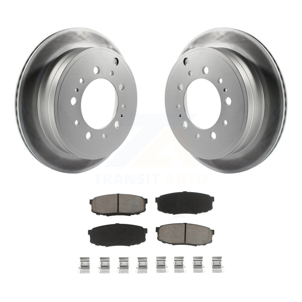 Rear Coat Brake Rotor Ceramic Pad Kit For Toyota Tundra Sequoia Lexus LX570 Land