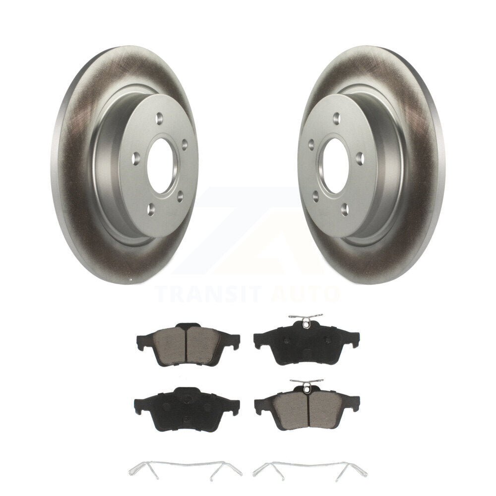 Rear Coated Disc Brake Rotors And Ceramic Pads Kit For Volvo S40 C70 C30 V50