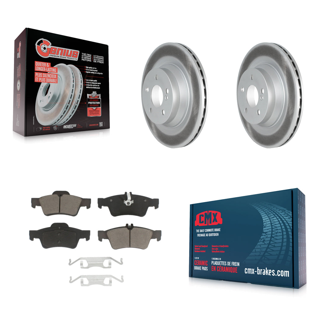 Rear Coated Disc Brake Rotors And Ceramic Pads Kit For Mercedes-Benz CLS550 E550