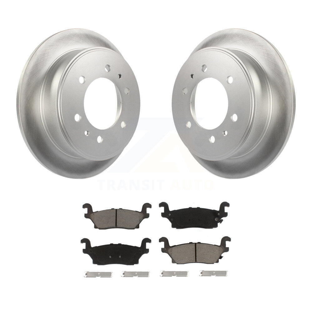 Rear Coated Disc Brake Rotors And Ceramic Pads Kit For Hummer H3 H3T