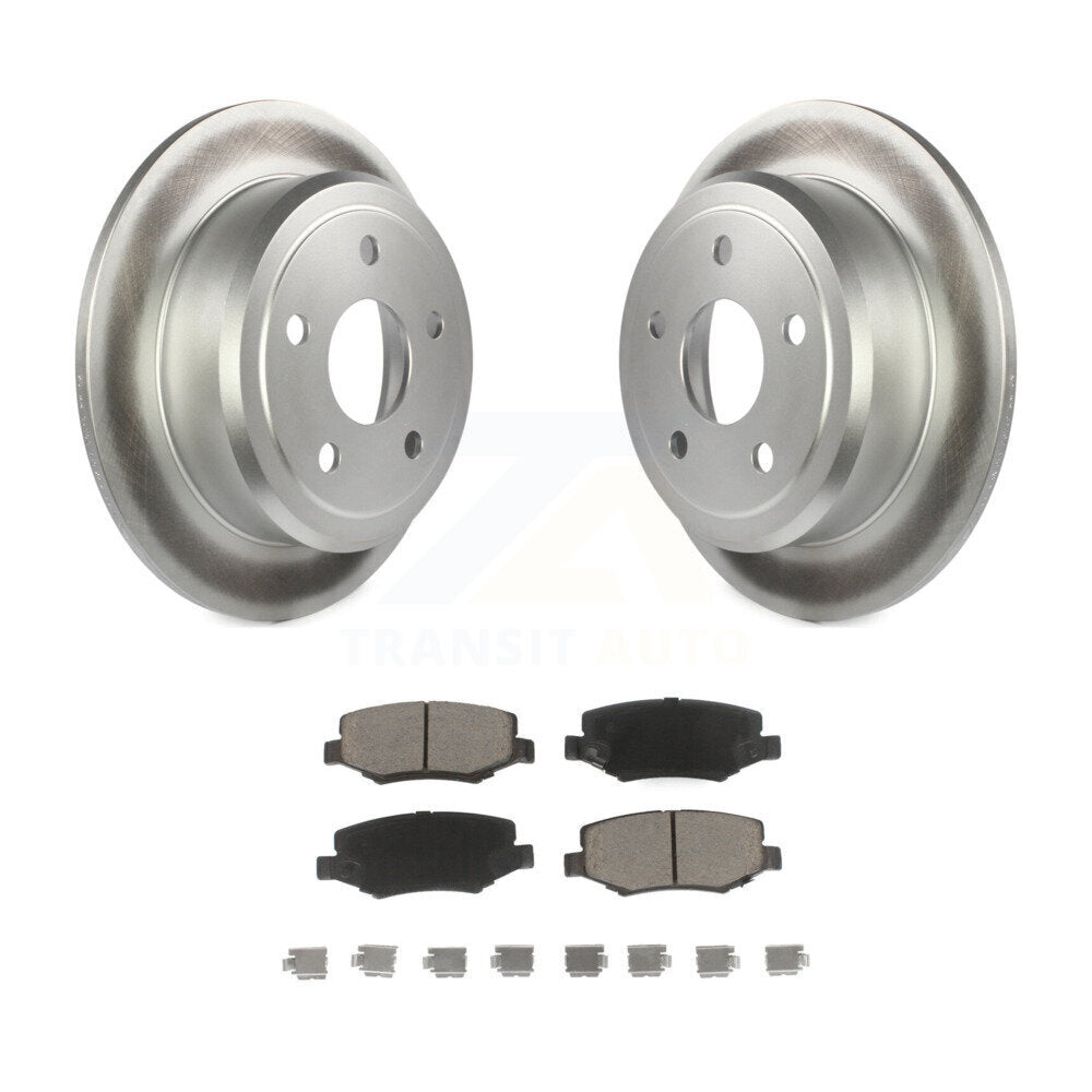 Rear Coated Disc Brake Rotors And Ceramic Pads Kit For Jeep Wrangler JK