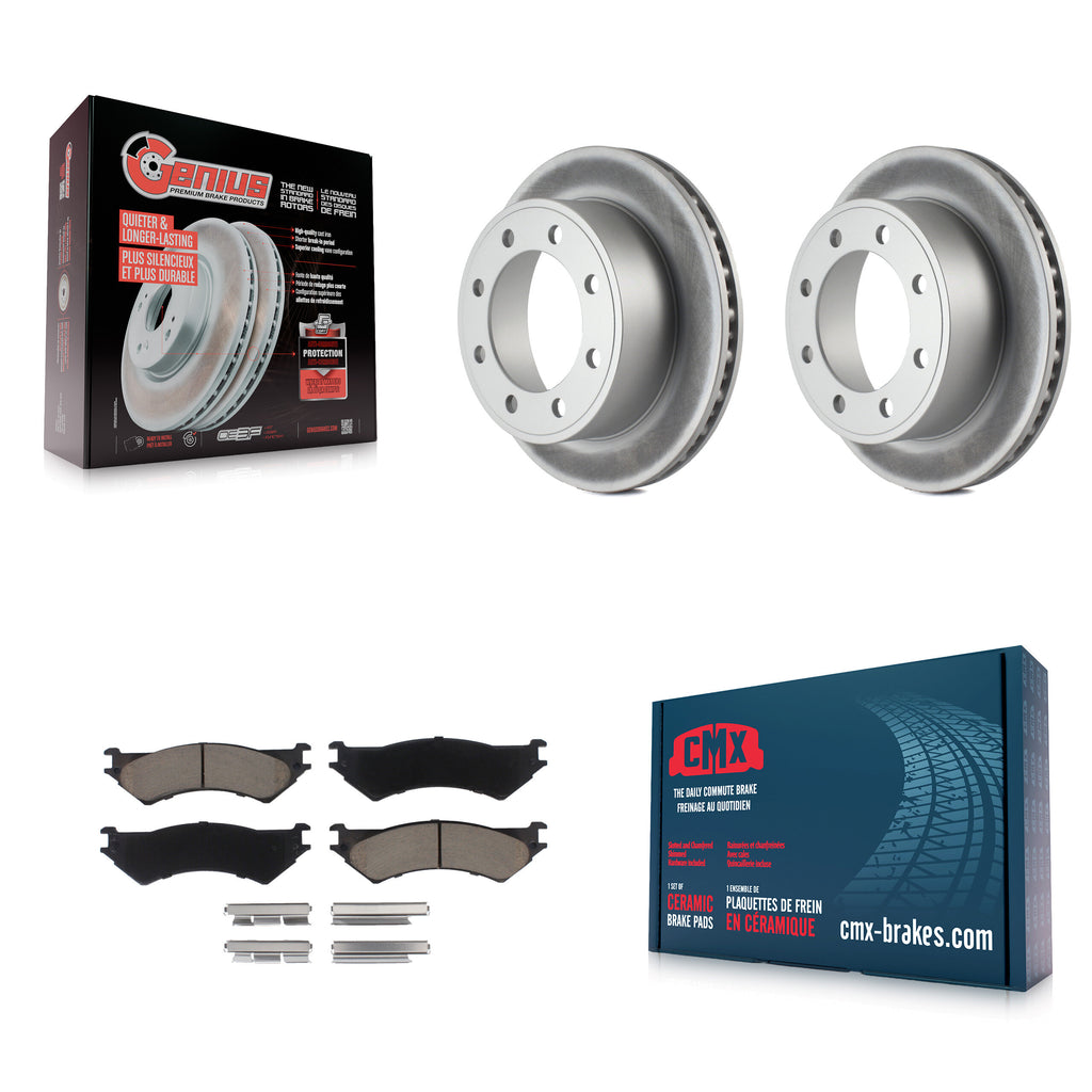Rear Coat Brake Rotors Ceramic Pad Kit For Ford E-350 Super Duty E-250 Econoline