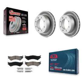 Rear Coat Brake Rotors Ceramic Pad Kit For Ford E-350 Super Duty E-250 Econoline