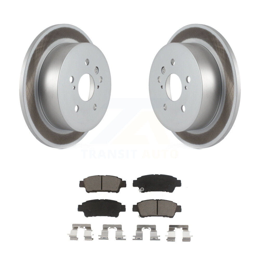 Rear Coated Disc Brake Rotors And Ceramic Pads Kit For 2004-2010 Toyota Sienna