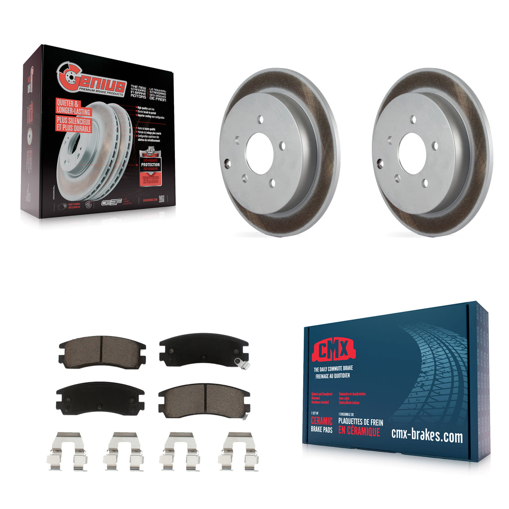 Rear Coated Brake Rotor & Ceramic Pad Kit For Buick Rendezvous Chevrolet Venture