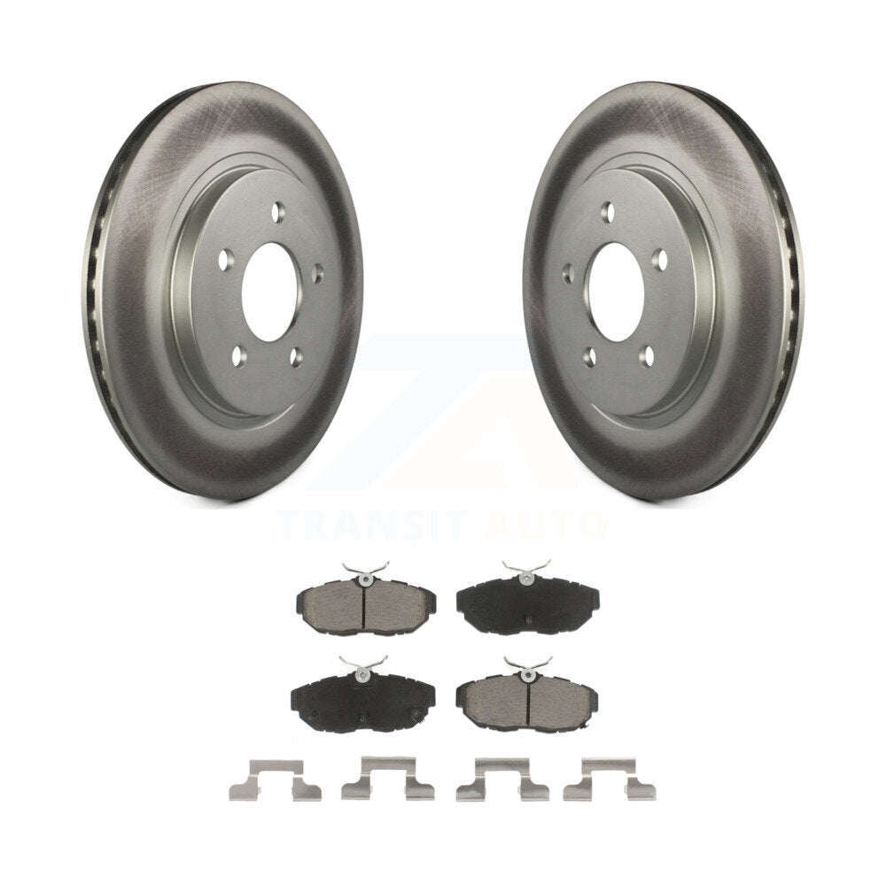 Rear Coated Disc Brake Rotors And Ceramic Pads Kit For Ford Mustang