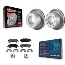 Charger l'image dans la galerie, Rear Coated Brake Rotors Ceramic Pad Kit For Chevrolet Silverado 3500 GMC Sierra