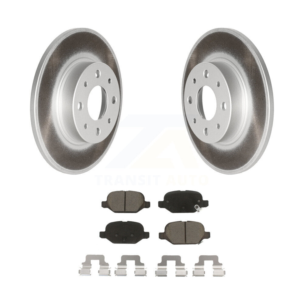 Rear Coated Disc Brake Rotors And Ceramic Pads Kit For Fiat 500