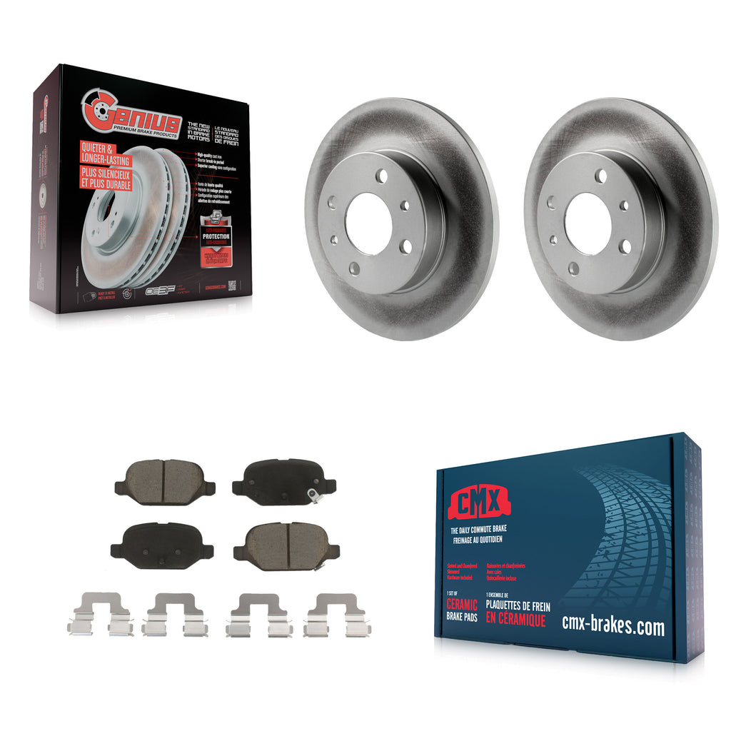 Rear Coated Disc Brake Rotors And Ceramic Pads Kit For Fiat 500