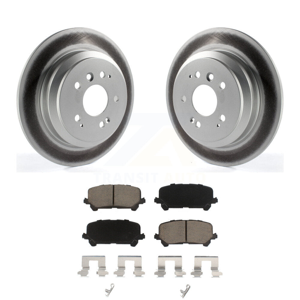 Rear Coated Disc Brake Rotors Ceramic Pad Kit For Honda Pilot Ridgeline Passport