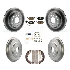 Front Rear Coat Disc Brake Rotor Ceramic Pad Drum Kit (7Pc) For Volkswagen Jetta