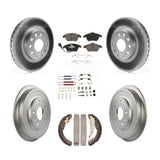 Front Rear Coat Disc Brake Rotor Ceramic Pad Drum Kit (7Pc) For Volkswagen Jetta
