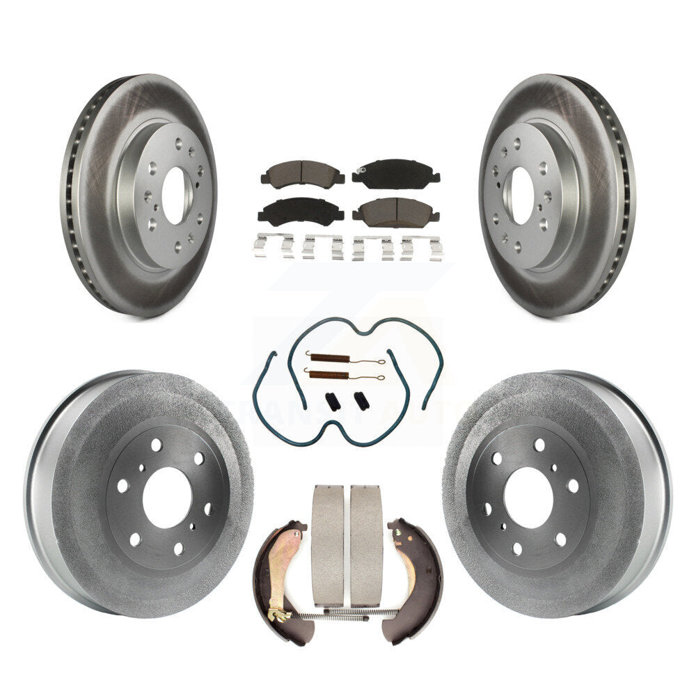 Front Rear Coated Brake Rotor Ceramic Pad Drum Kit (7Pc) For Chevrolet Silverado
