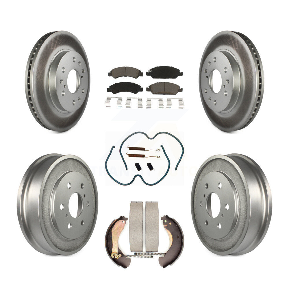 Front Rear Coated Brake Rotor Ceramic Pad Drum Kit (7Pc) For Chevrolet Silverado