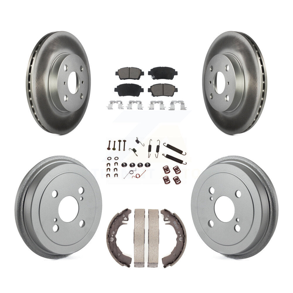 Front Rear Coat Brake Rotor Ceramic Pad Drum Kit (7Pc) For 2001-2005 Toyota Echo