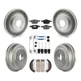 Front Rear Coat Brake Rotors Ceramic Pad Drum Kit (7Pc) For Ford Transit Connect