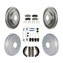 Charger l'image dans la galerie, Front Rear Coated Disc Brake Rotors Ceramic Pad Drum Kit (7Pc) For Nissan Sentra