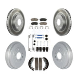 Front Rear Coated Disc Brake Rotors Ceramic Pad Drum Kit (7Pc) For Nissan Sentra