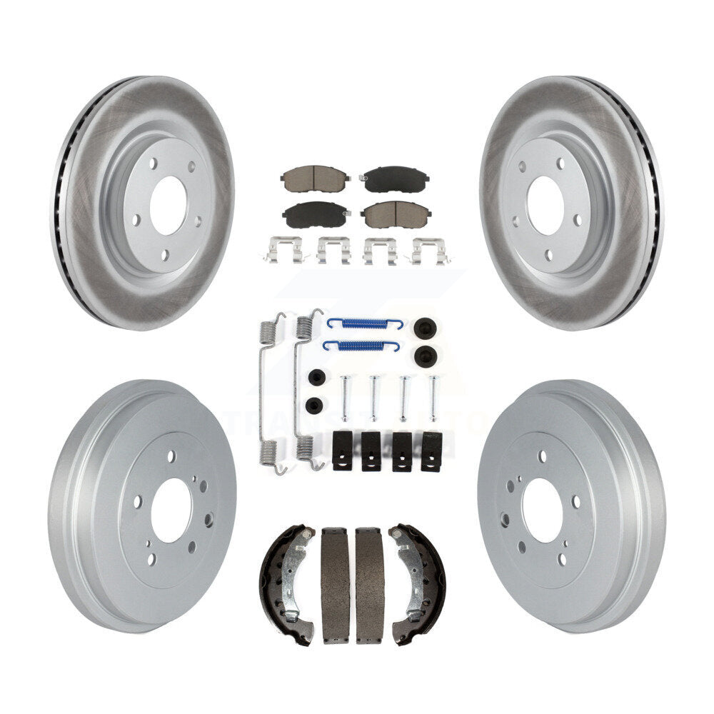 Front Rear Coated Disc Brake Rotors Ceramic Pad Drum Kit (7Pc) For Nissan Sentra