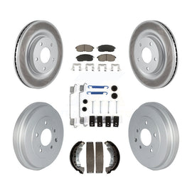 Front Rear Coated Disc Brake Rotors Ceramic Pad Drum Kit (7Pc) For Nissan Sentra