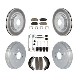 Front Rear Coated Disc Brake Rotors Ceramic Pad Drum Kit (7Pc) For Nissan Sentra