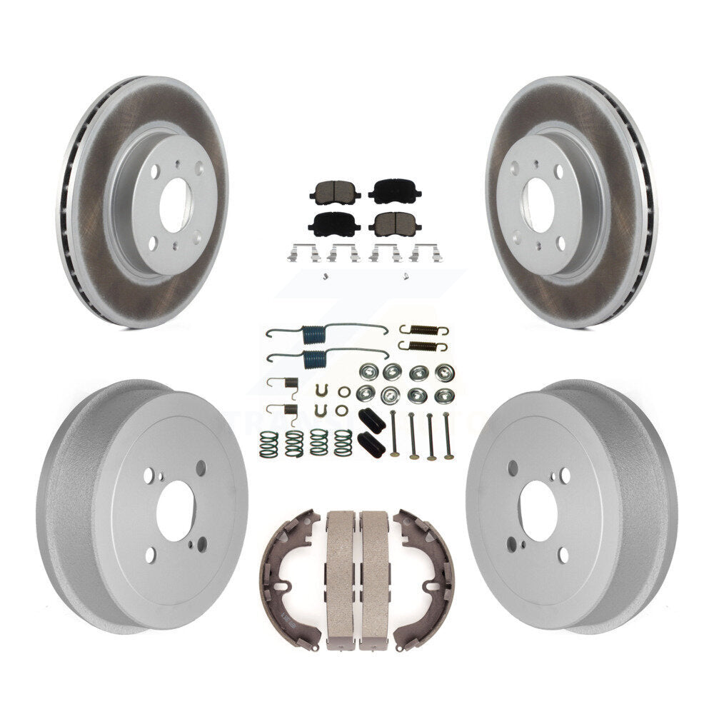 Front Rear Coat Brake Rotors Ceramic Pad Drum Kit (7Pc) For Toyota Corolla Prizm