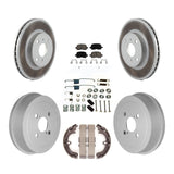 Front Rear Coat Brake Rotors Ceramic Pad Drum Kit (7Pc) For Toyota Corolla Prizm