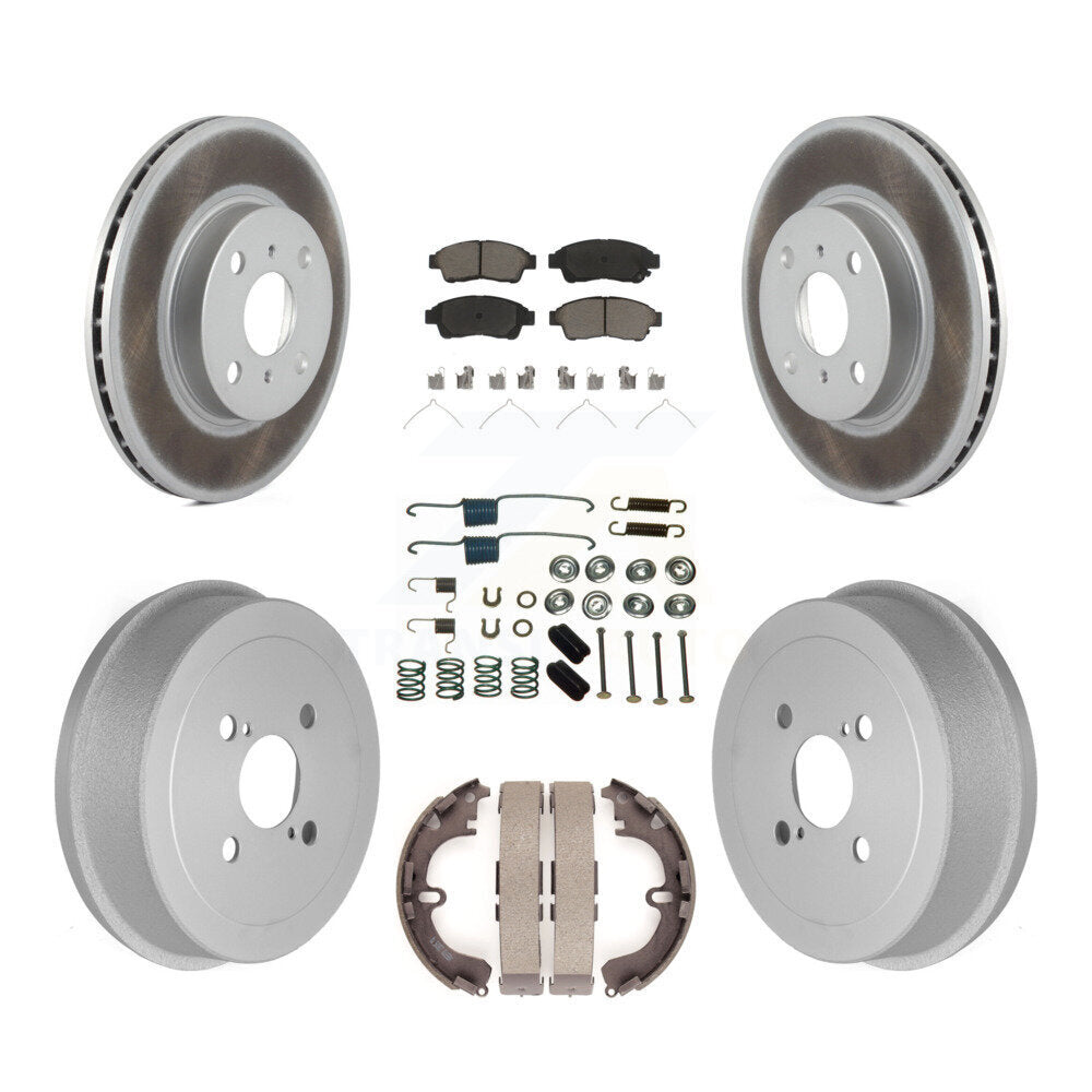 Front Rear Coated Brake Rotors Ceramic Pad Drum Kit (7Pc) For Toyota Corolla Geo