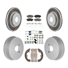 Charger l'image dans la galerie, Front Rear Coated Brake Rotors Ceramic Pad Drum Kit (7Pc) For Toyota Corolla Geo