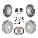 Front Rear Coated Brake Rotors Ceramic Pad Drum Kit (7Pc) For Toyota Corolla Geo